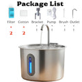 Pet Water Fountain for Cats 74Oz/2.2L Stainless Steel Indoor Drinking Dispenser Free Standing Cat Water Fountain with Filter